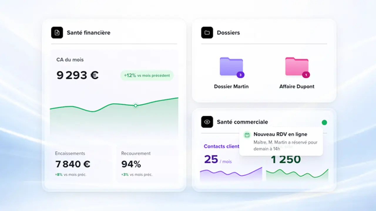 Interface Tilium - Gestion de cabinet d'avocats